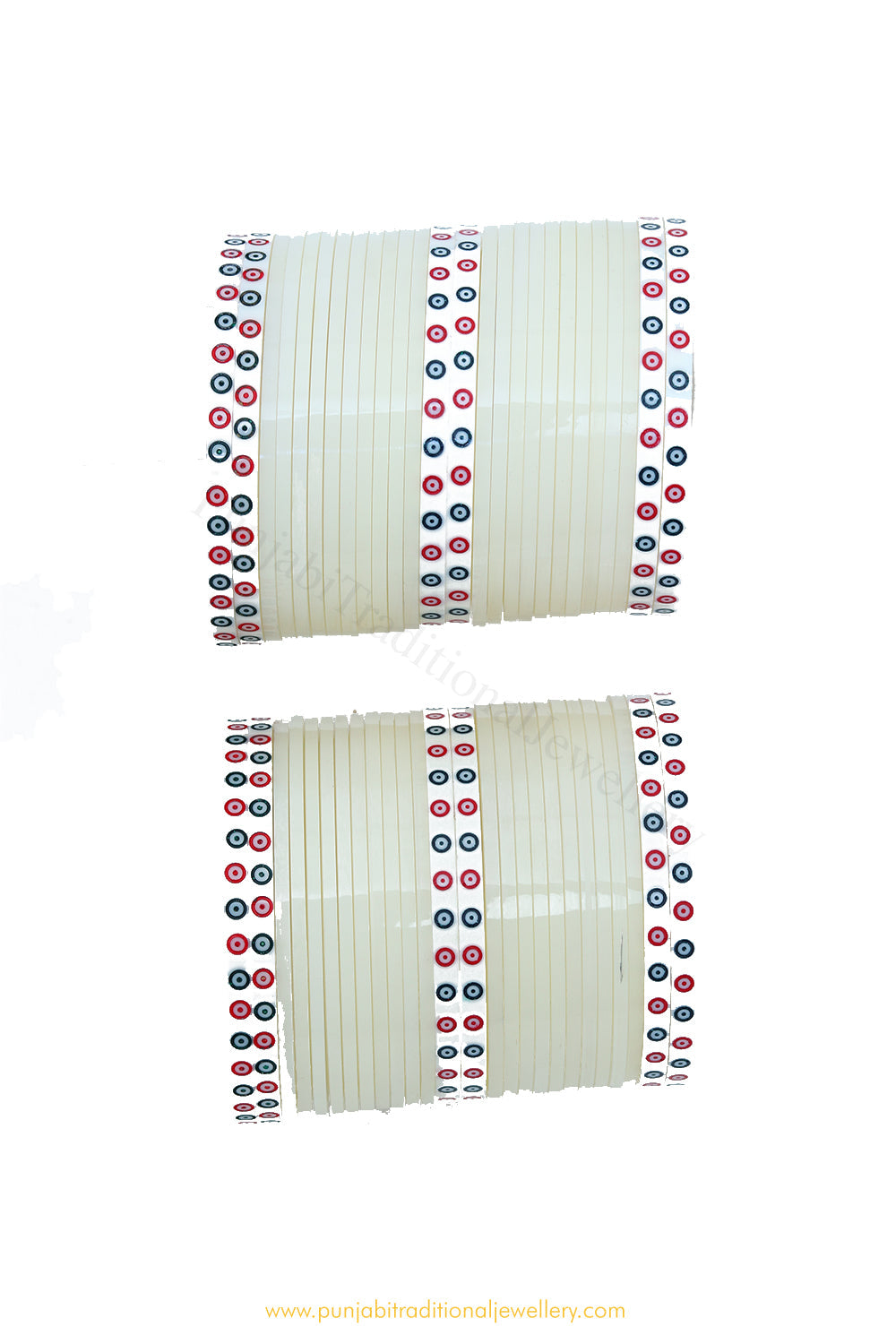 Off White Colour Dotted Bridal Chura By PTJ