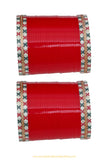 Red Colour Dotted Bridal Chura By PTJ