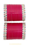 American Diamond Red Colour Dotted Bridal Chura By PTJ