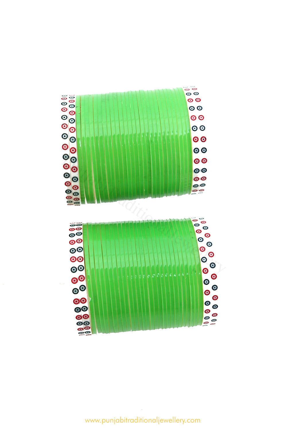 Parrot Green Colour Traditional Bridal Chura By PTJ