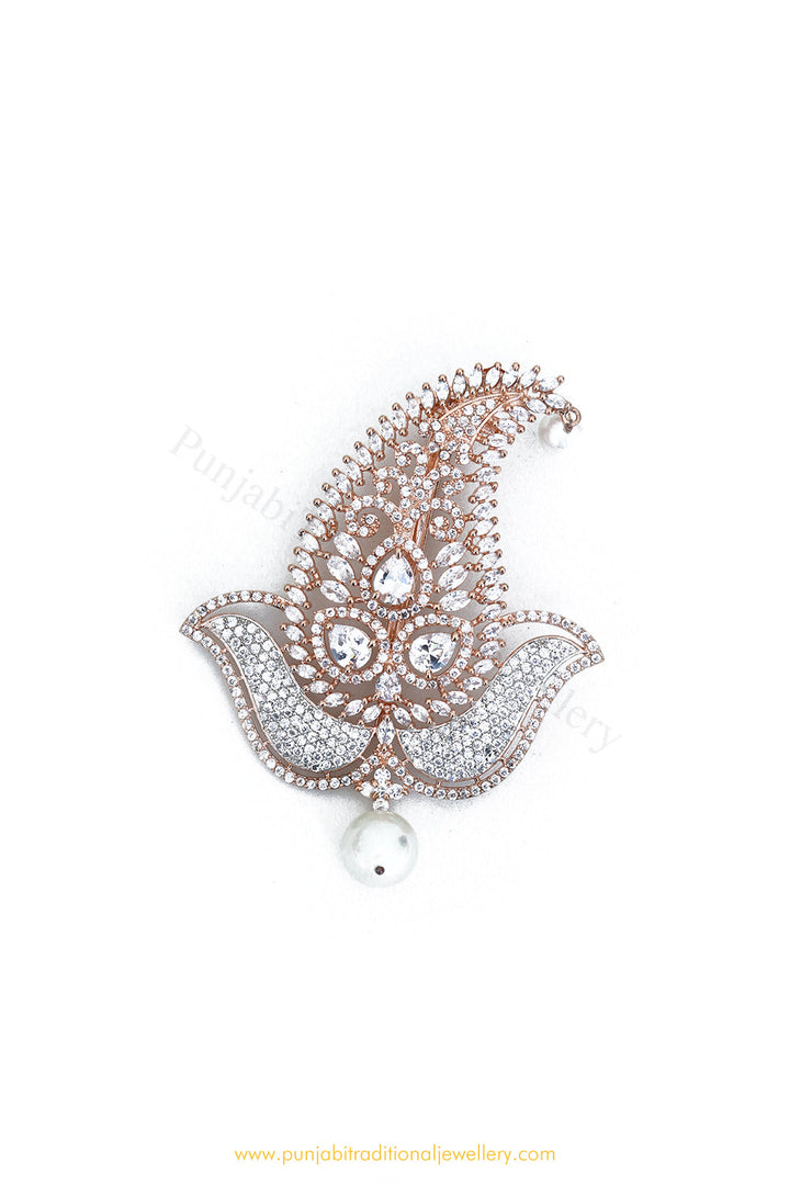 Rose Gold AD Kalgi | Punjabi Traditional Jewellery Exclusive