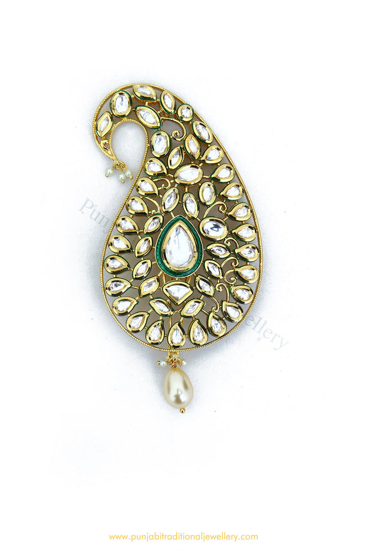 Gold Finished Pearl Kundan Kalgi | Punjabi Traditional Jewellery Exclusive