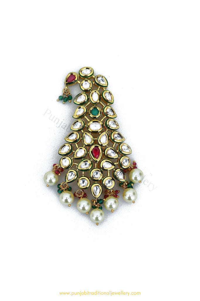 Gold Finished Ruby Emerald Kalgi | Punjabi Traditional Jewellery Exclu