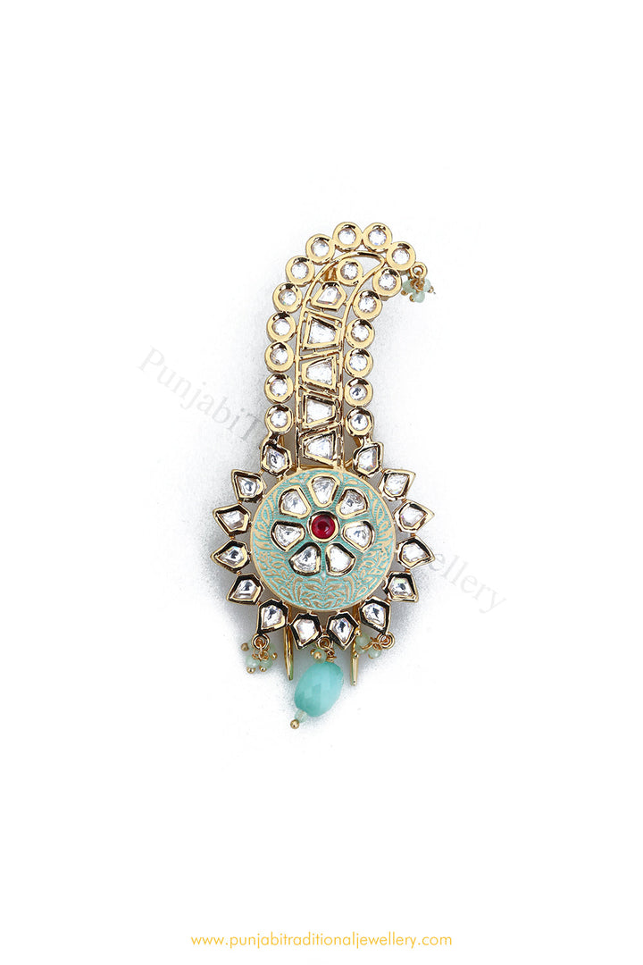 Gold Finished Mint Kundan Kalgi | Punjabi Traditional Jewellery Exclusive