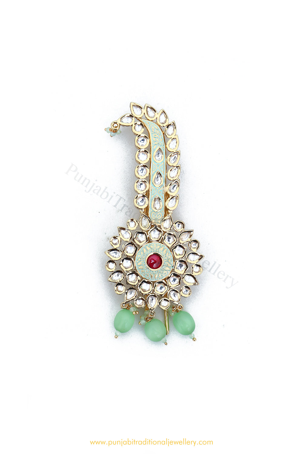 Gold Finished Mint Kundan Kalgi | Punjabi Traditional Jewellery Exclusive