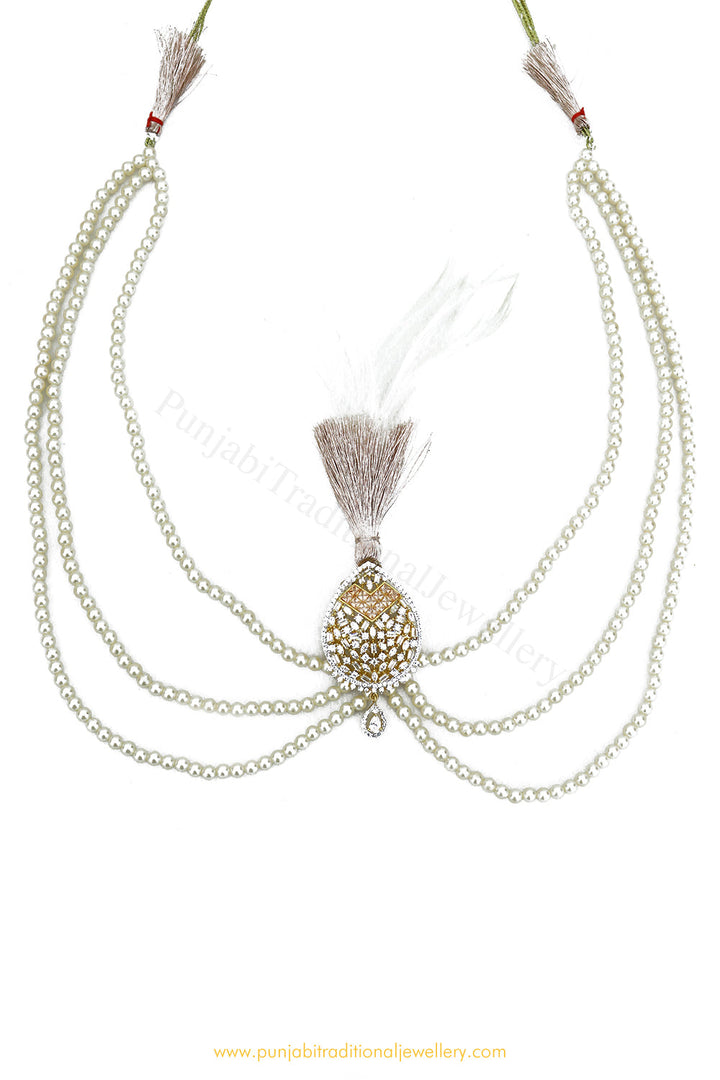 Gold Finished AD Kalgi | Punjabi Traditional Jewellery Exclusive