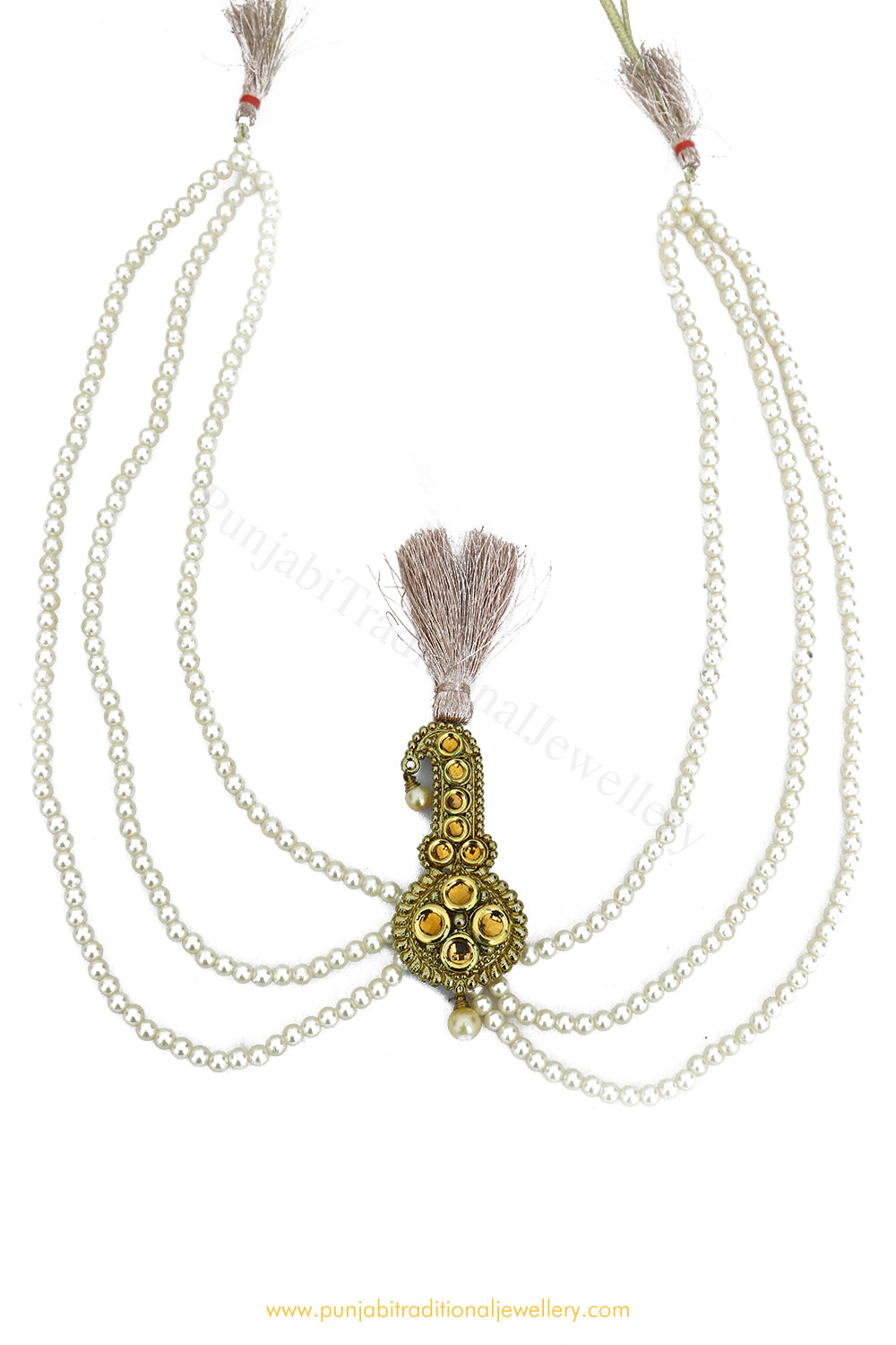 Gold Finished Pearl Kundan Kalgi | Punjabi Traditional Jewellery Exclusive