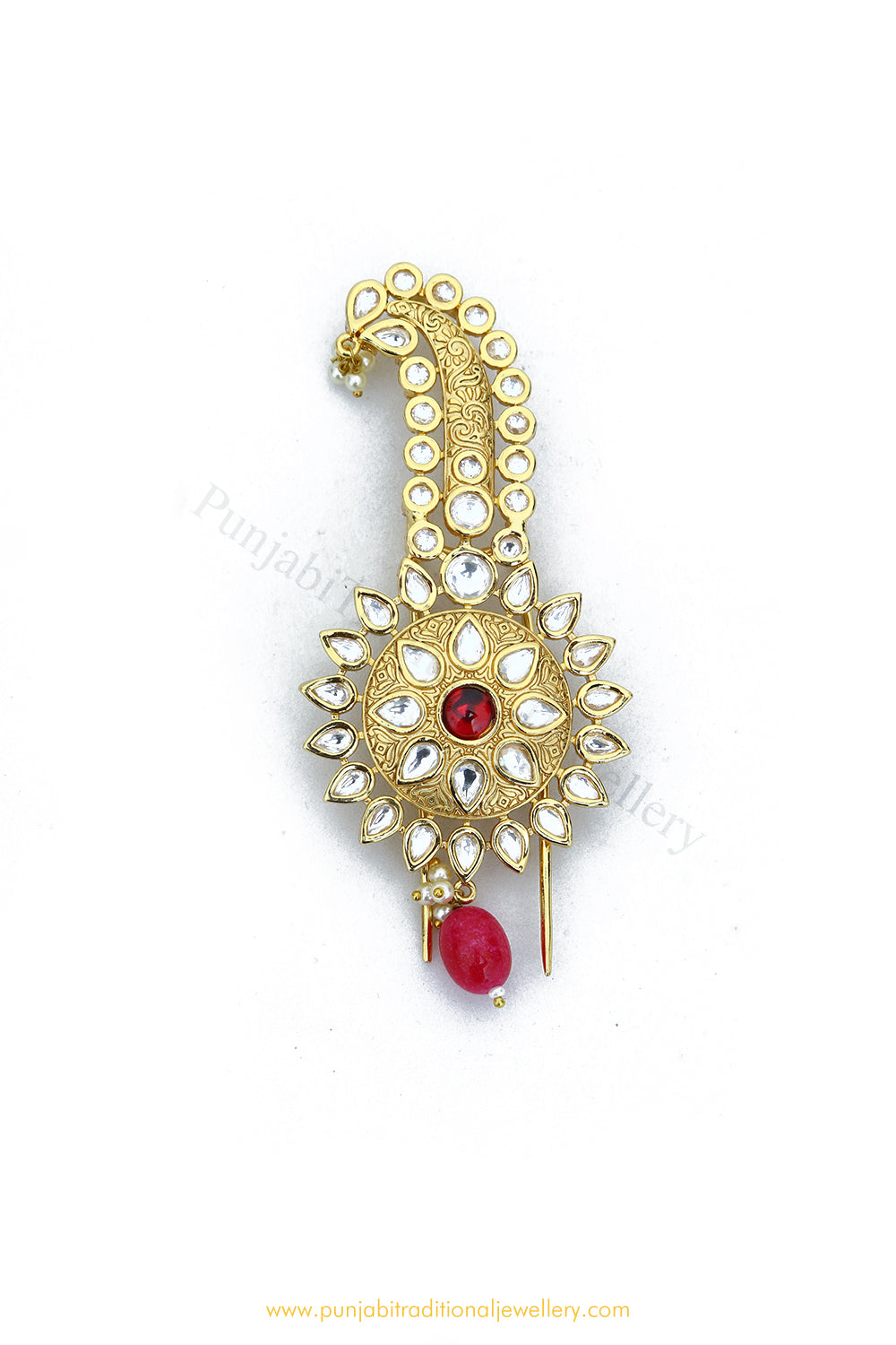 Gold Finished Ruby Kundan Kalgi | Punjabi Traditional Jewellery Exclusive