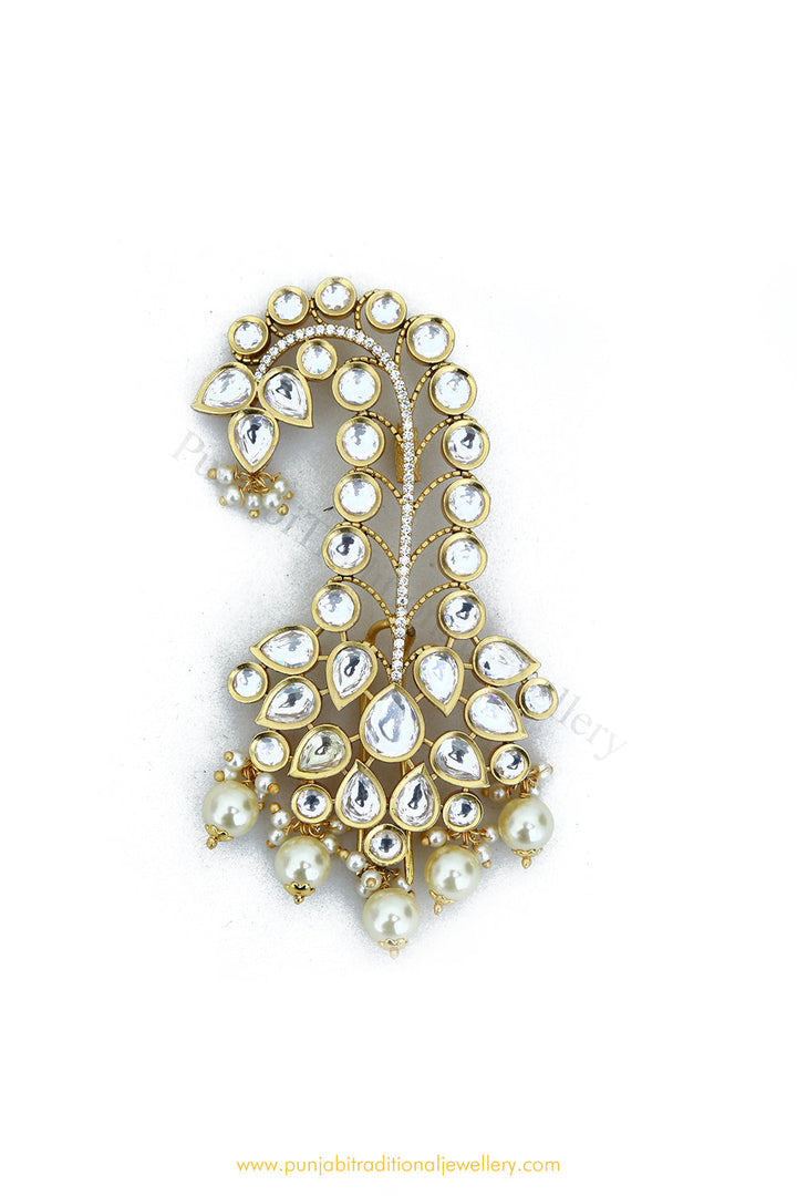 Gold Finished Pearl Kundan Kalgi | Punjabi Traditional Jewellery Exclusive