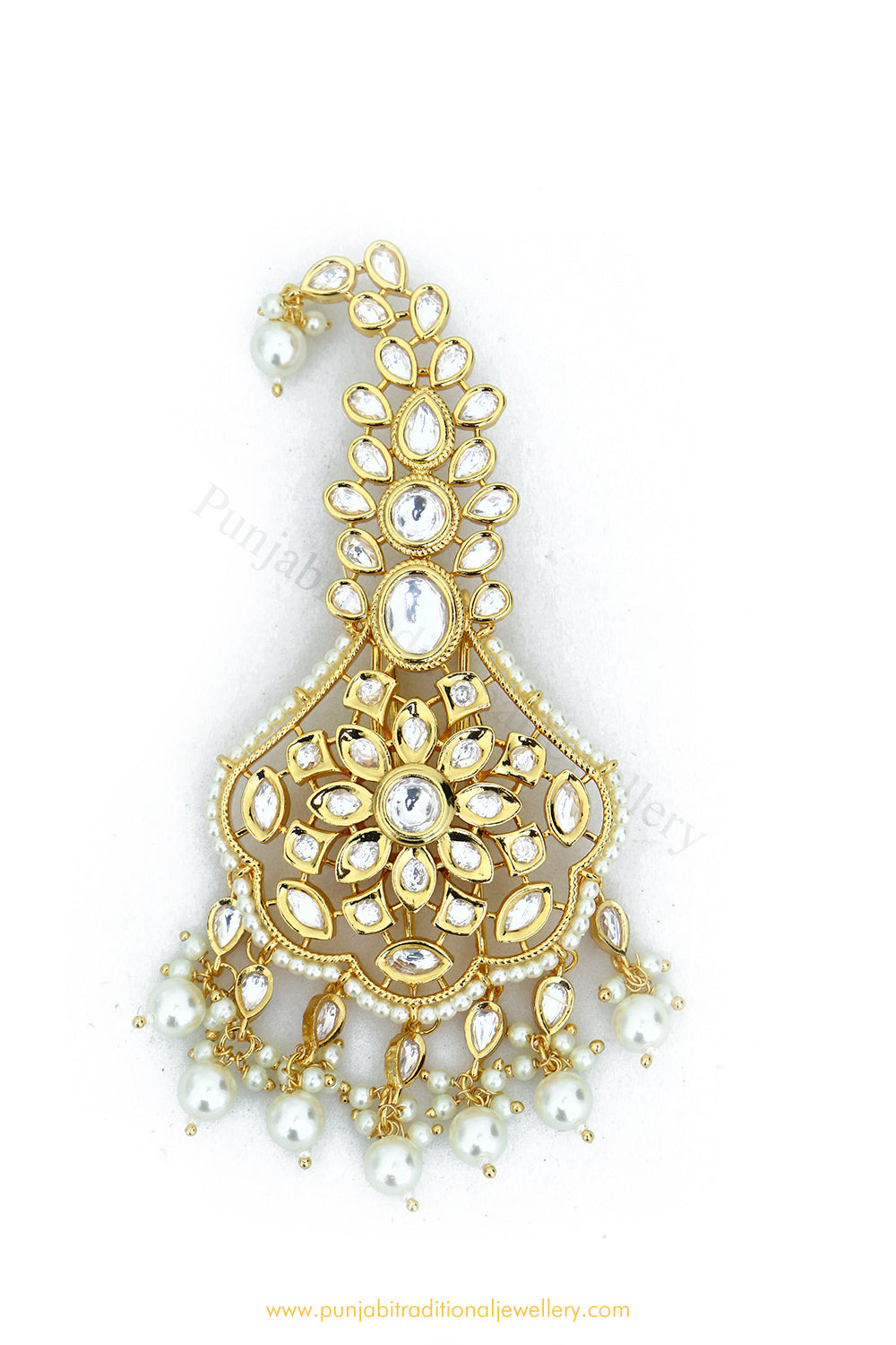 Gold Finished Pearl Kundan-AD Kalgi | Punjabi Traditional Jewellery Exclusive