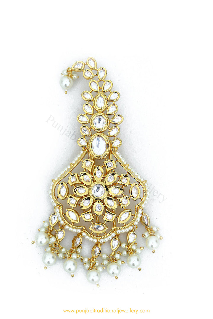 Gold Finished Pearl Kundan-AD Kalgi | Punjabi Traditional Jewellery Exclusive