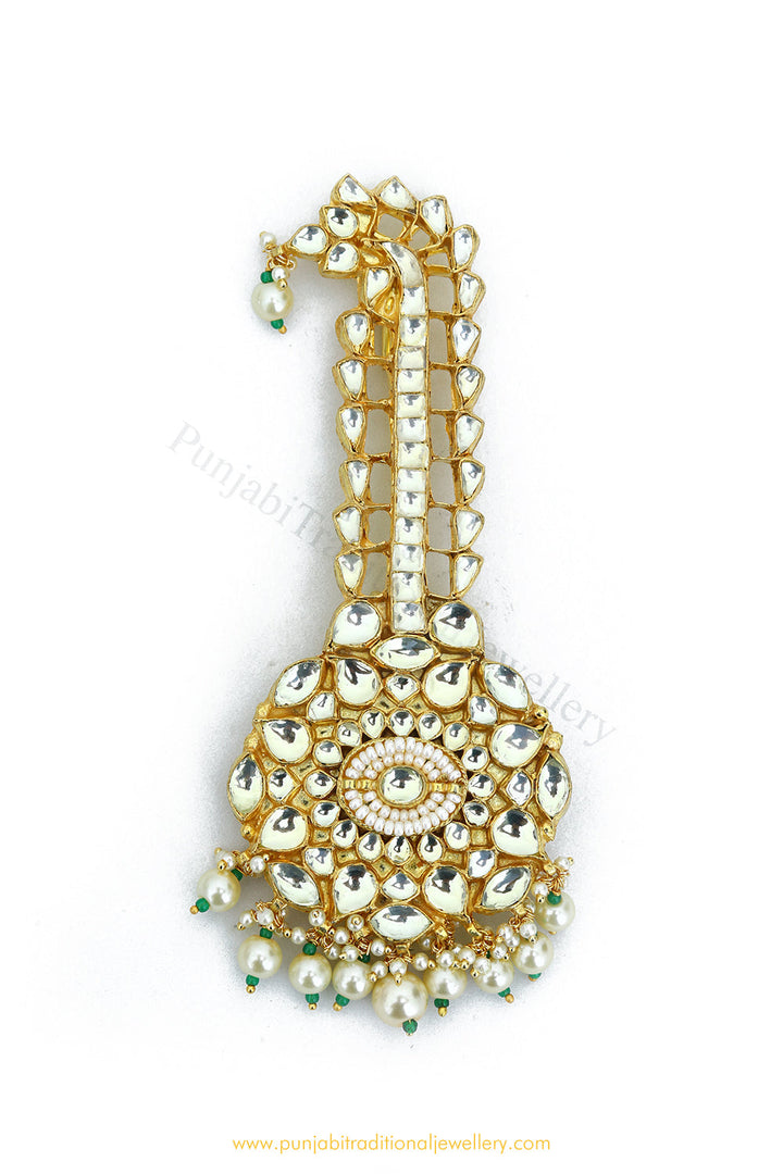 Gold Finished Pearl Kundan Kalgi | Punjabi Traditional Jewellery Exclusive