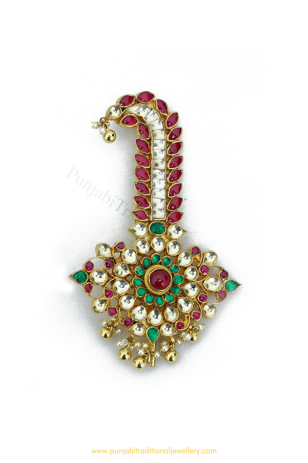 Gold Finished Ruby Emerald KundanKalgi | Punjabi Traditional Jewellery Exclusive