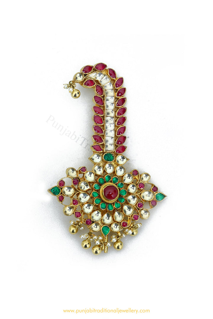 Gold Finished Ruby Emerald KundanKalgi | Punjabi Traditional Jewellery Exclusive