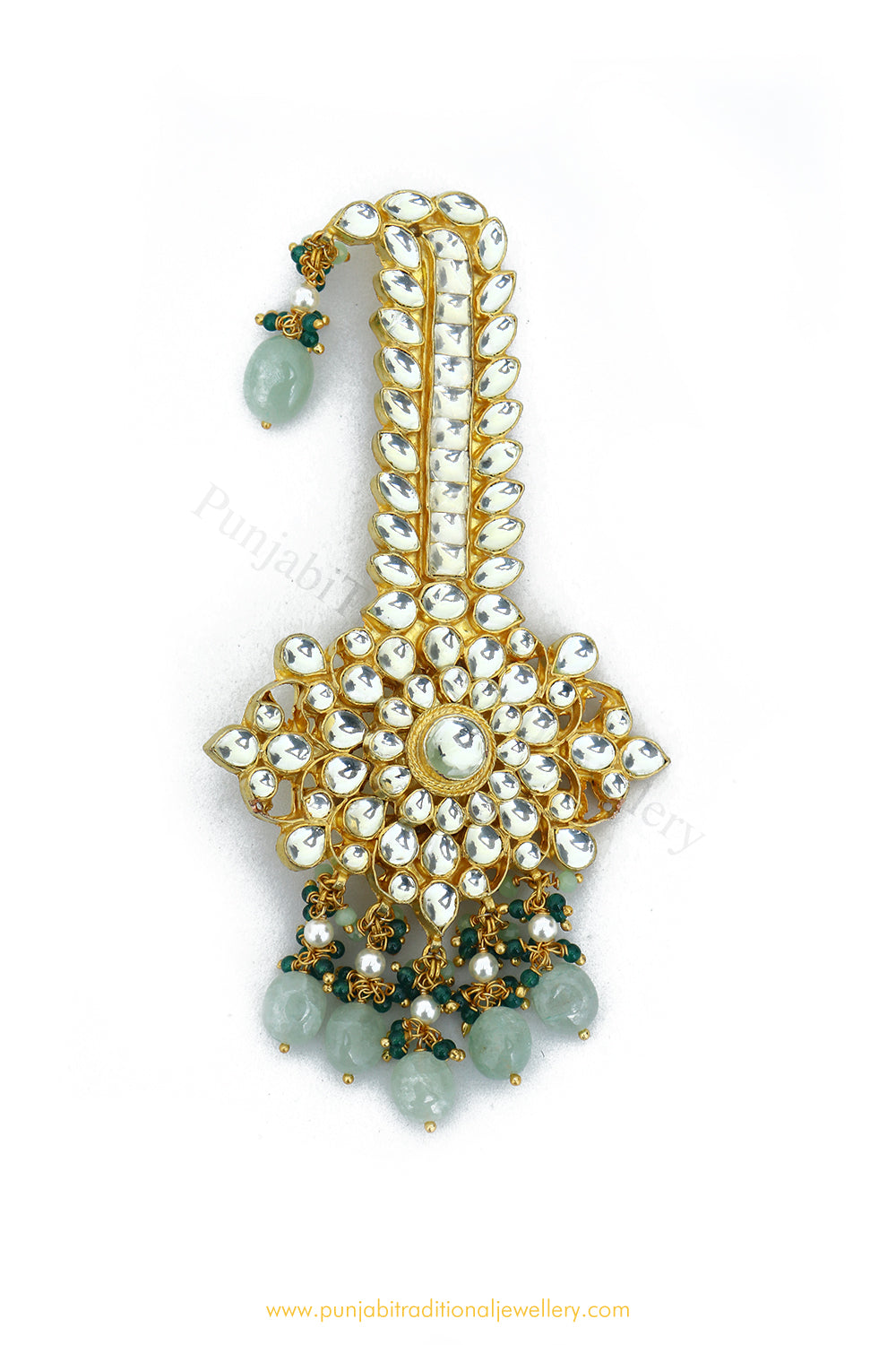 Gold Finished Mint Kundan Kalgi | Punjabi Traditional Jewellery Exclusive