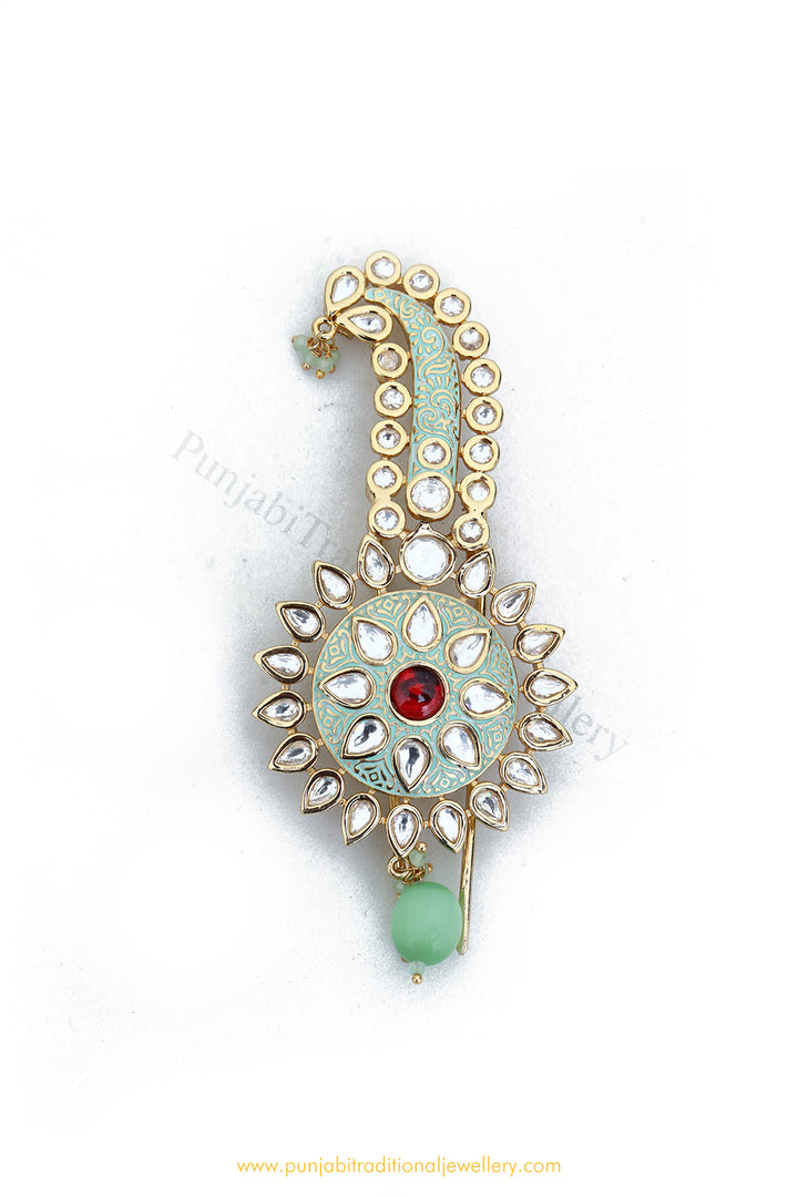 Gold Finished Ruby Emerald Kundan Kalgi | Punjabi Traditional Jewellery Exclusive