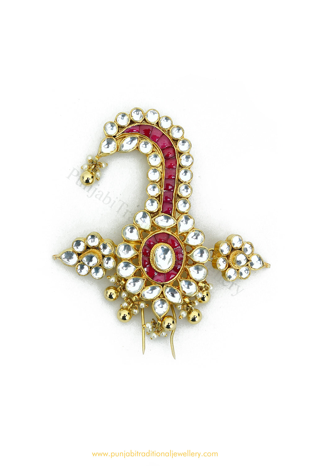 Gold Finished Ruby kundan Kalgi | Punjabi Traditional Jewellery Exclusive