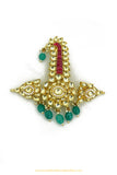 Gold Finished Rubu Emerald Kundan  Kalgi | Punjabi Traditional Jewellery Exclusive