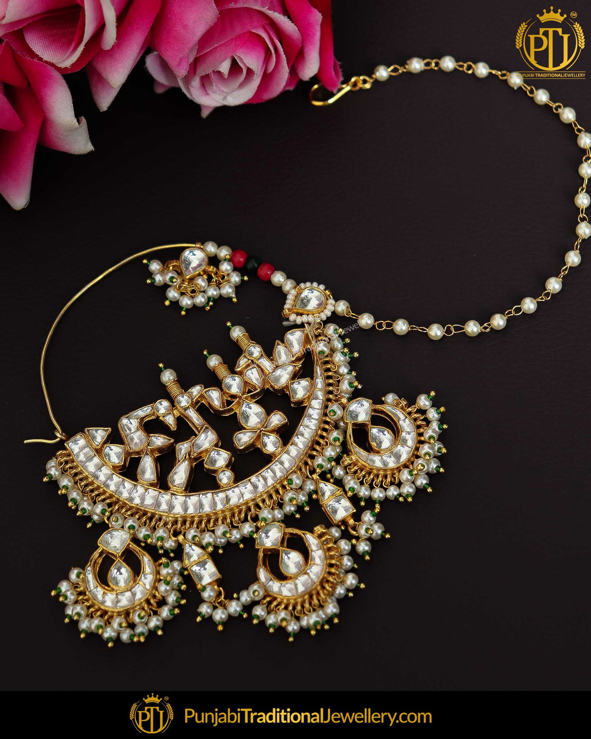 Gold Finished Kundan Nath | Punjabi Traditional Jewellery Exclusive