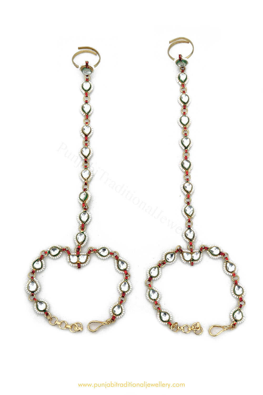 Gold Finished Kundan Hand Pieces By PTJ
