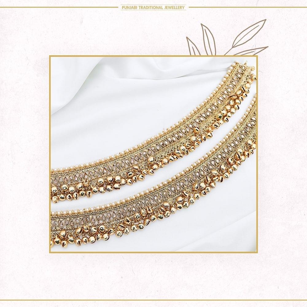 Gold Finished Bridal Kalira, chura, payal nd set | Punjabi Traditional Jewellery Exclusive