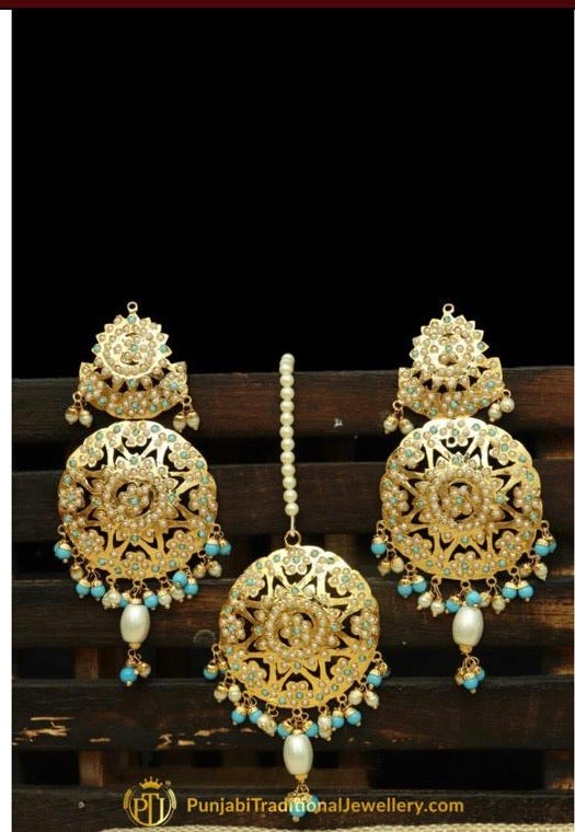 Jadau Earrings Only By Punjabi Traditional Jewellery