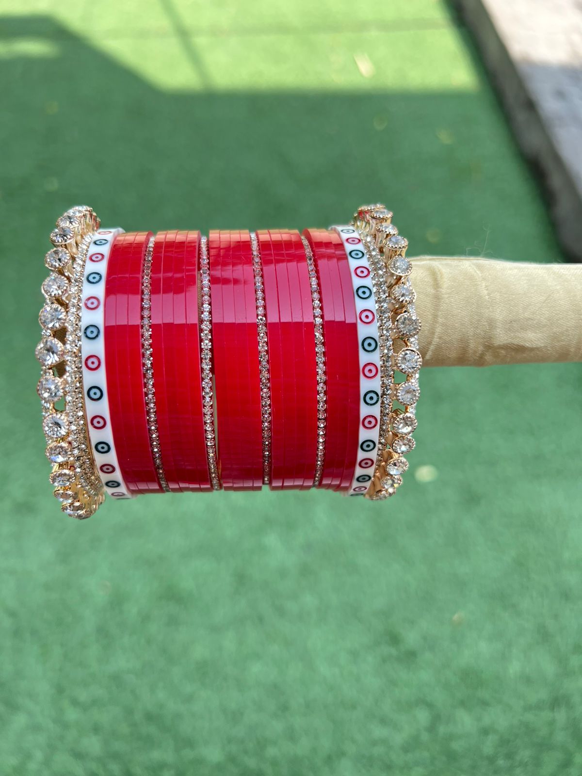 Red Traditional Wedding Chura By Punjabi Traditional Jewellery