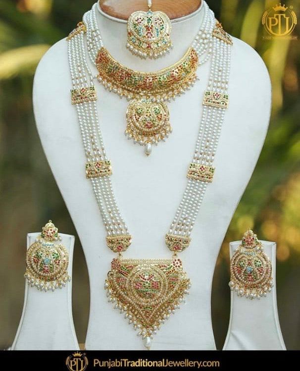 Gold Finished Multi Choker & Rani Haar Jadau Necklace Set | Punjabi Traditional Jewellery Exclusive