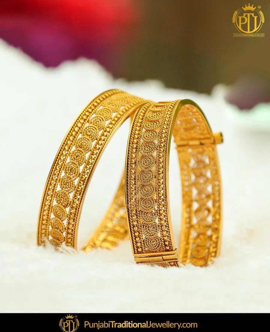 Gold Jodha Bangles By Punajbi Traditional Jewellery