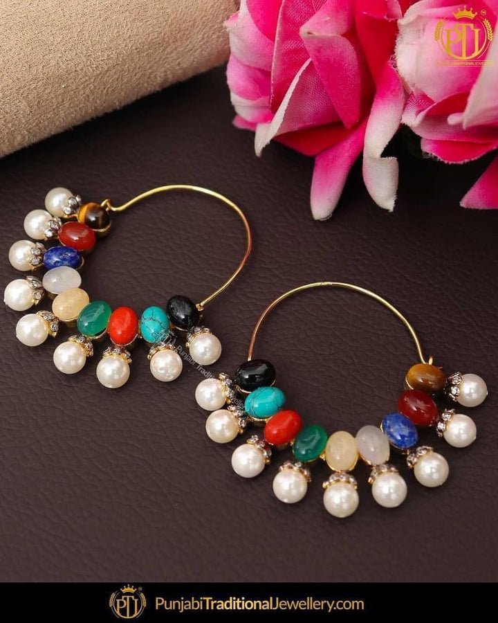 Gold Finished Navratan Baali| Punjabi Traditional Jewellery Exclusive