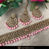 Pink Champagne Stone Choker Set By Punajbi Traditional Jewellery