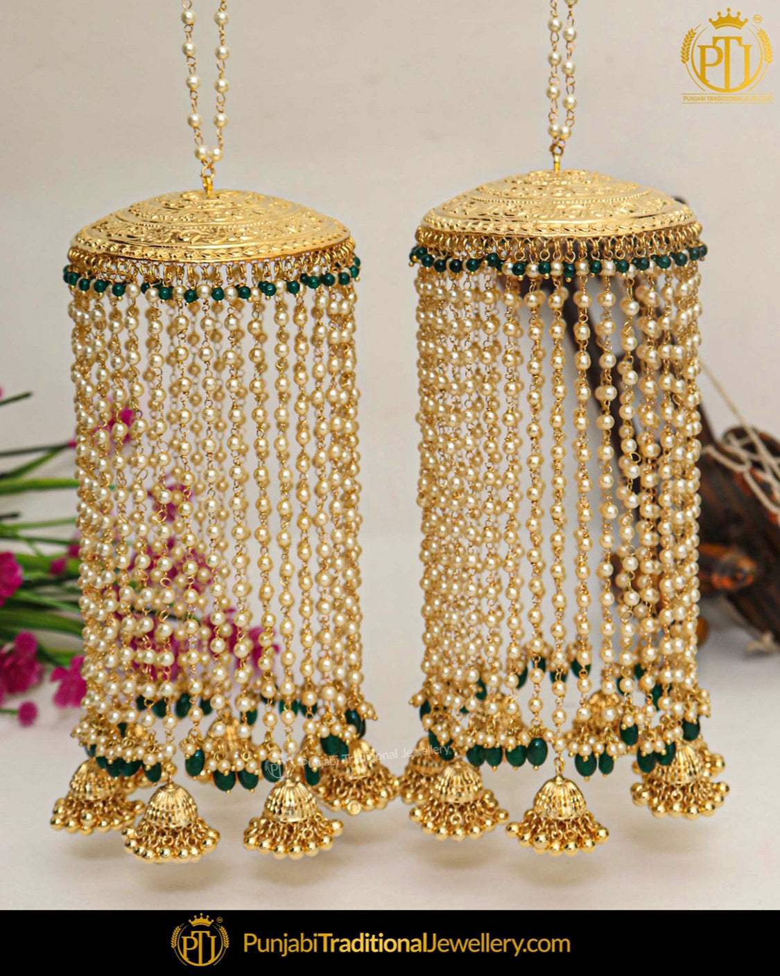 Gold Finished Emerald Kalire By Punjabi Traditional Jewellery
