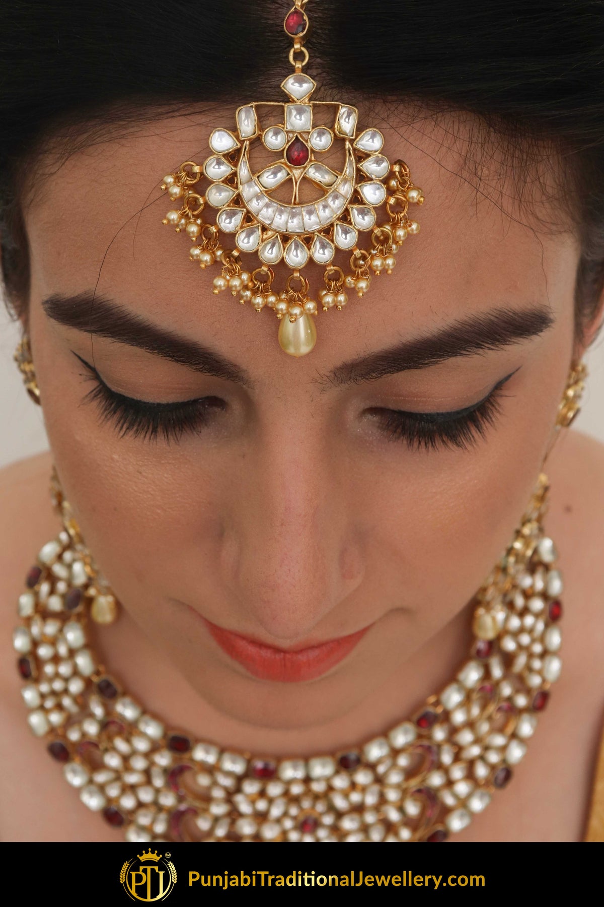 Anila Rubby Kundan Necklace & Earrings | Punjabi Traditional Jewellery Exclusive