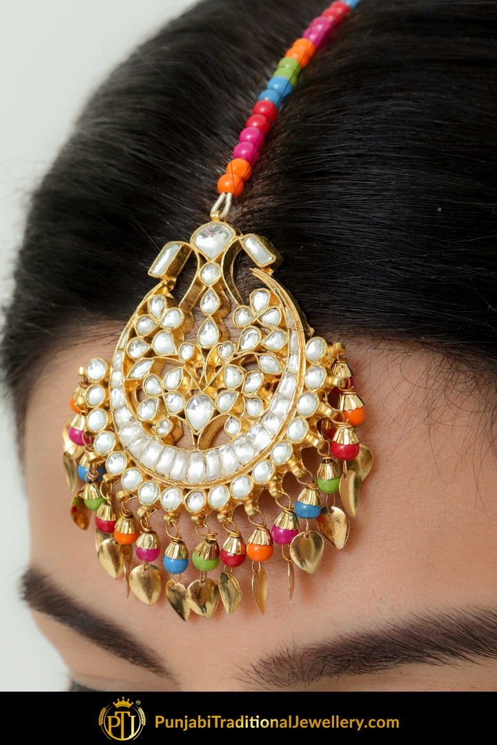 Aidah Navratan Pippal Patti Kundan Tikka | Punjabi Traditional Jewellery Exclusive