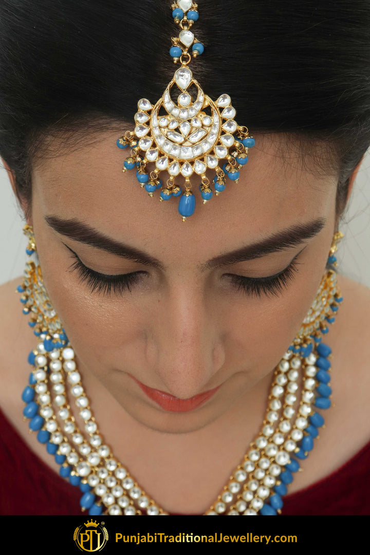Anousha Firozi Kundan Necklace & Earrings | Punjabi Traditional Jewellery Exclusive
