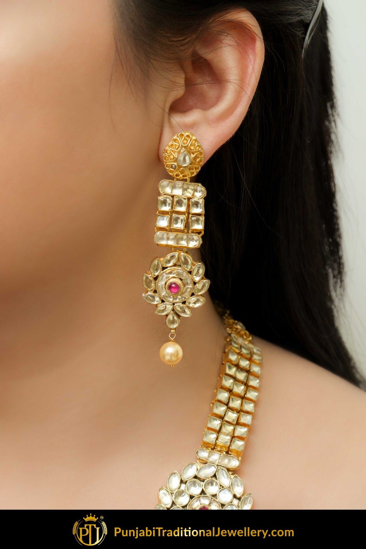 Ambareen Kundan Necklace & Earrings | Punjabi Traditional Jewellery Exclusive