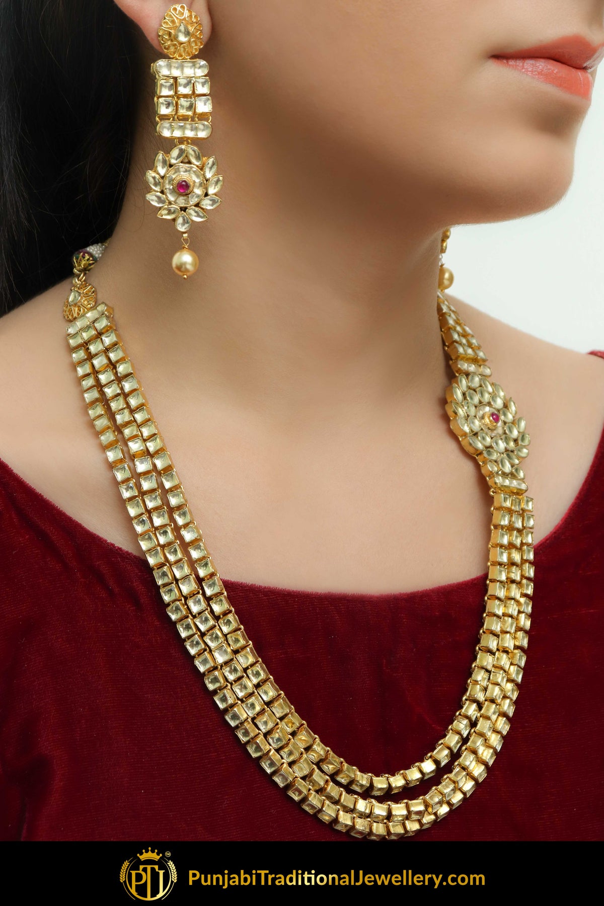 Ambareen Kundan Necklace & Earrings | Punjabi Traditional Jewellery Exclusive