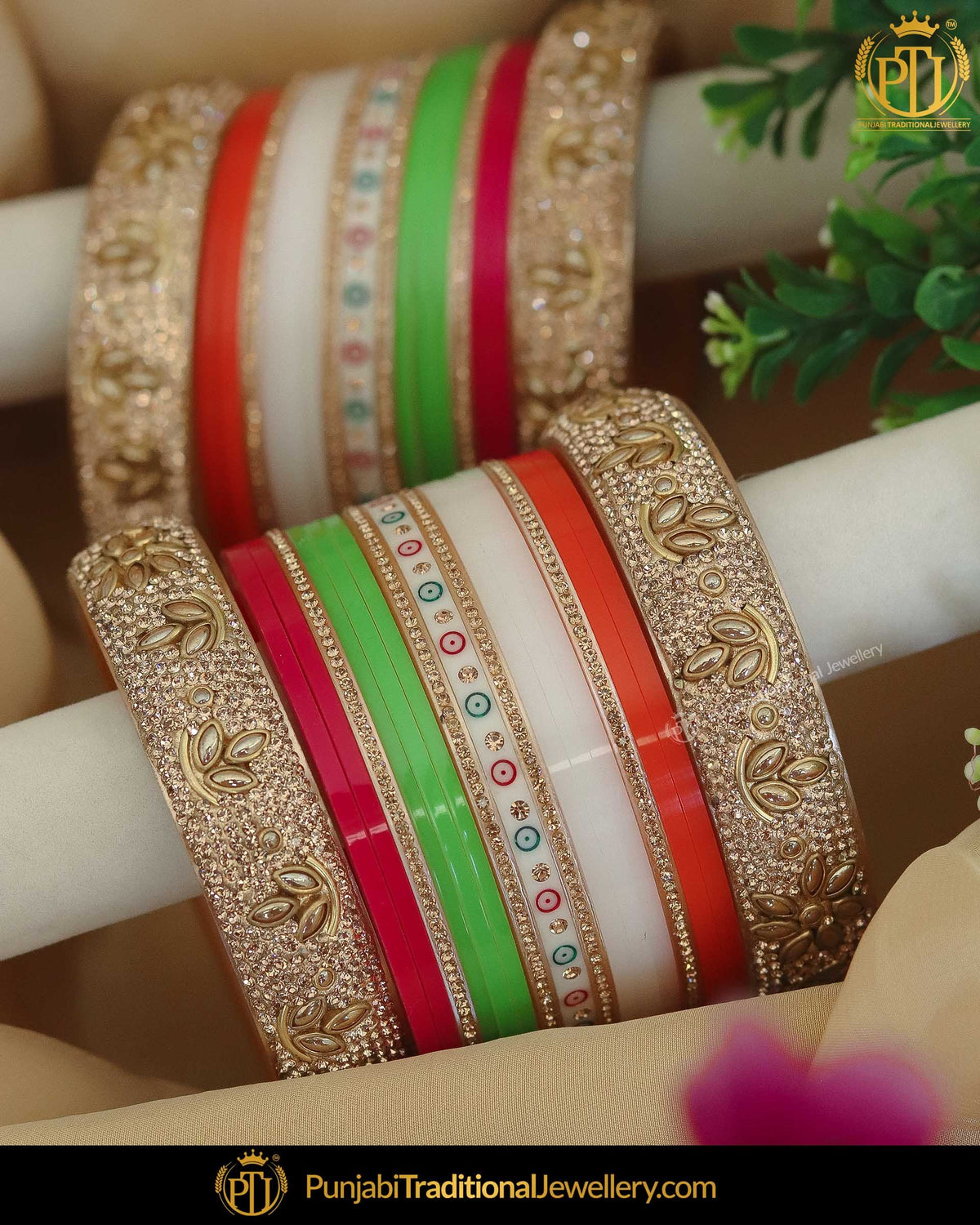 Dotted Multi Pearl Bridal Traditional Chura | Punjabi Traditional Jewellery Exclusive