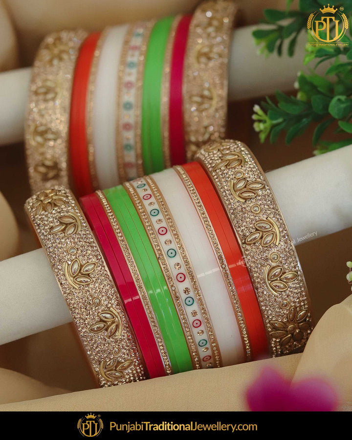 Dotted Multi Pearl Bridal Traditional Chura | Punjabi Traditional Jewellery Exclusive