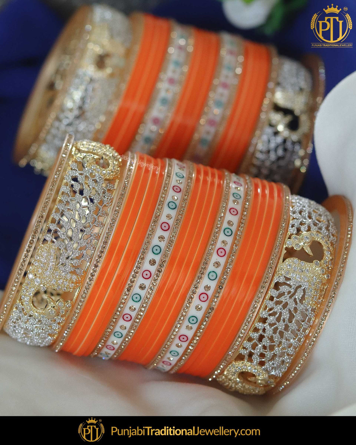 Dotted AD Stone Yellow Bridal Traditional Chura | Punjabi Traditional Jewellery Exclusive