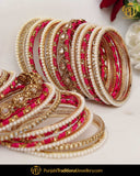 Rani Thread Champagne Stone Bangles Set (Both Hand Pair) | Punjabi Traditional Jewellery Exclusive