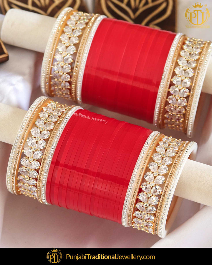 AD Stone Pearl Bridal Chura | Punjabi Traditional Jewellery Exclusive