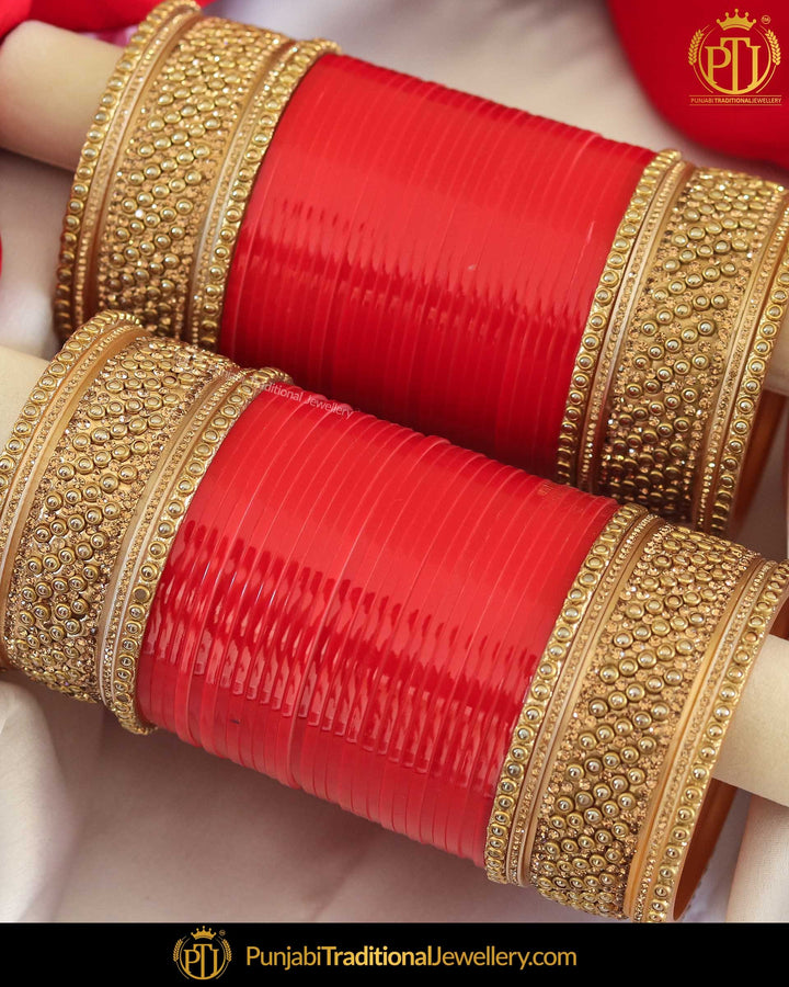 Red Pearl Bridal Chura | Punjabi Traditional Jewellery Exclusive