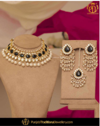 Black Set, Kundan Choker, Tika & Passa, Ruby Passa | Punjabi Traditional Jewellery Exclusive
